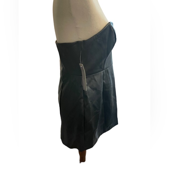 ANTHROPOLOGIE Hutch Strapless Faux Leather Mini Dress New With Tags - Picture 7 of 16